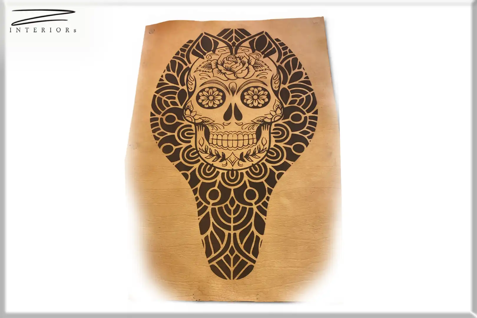 Blankleder Gravur Skull