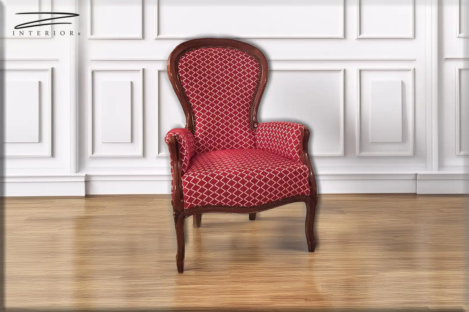 Stuhl klassisch roter Bezugsstoff